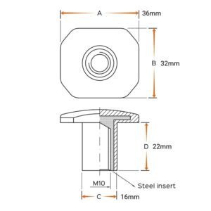 Βίδα Πλαστική Με Χάλυβα M10