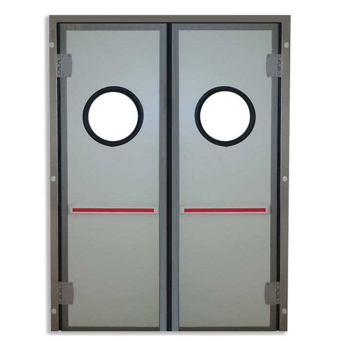 Δίφυλλη πόρτα Flip Flap με κάσα INOX - Theoprofil.com