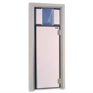 Μονόφυλλη πόρτα Flip Flap με κάσα PVC διακίνησης κρεάτων - Theoprofil.com